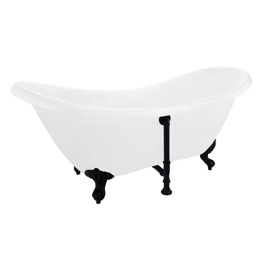Porva 69" x 29" Acrylic Clawfoot Soaking Bathtub