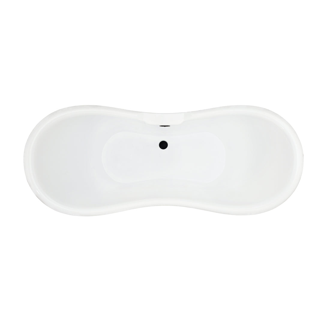 Porva 69" x 29" Acrylic Clawfoot Soaking Bathtub