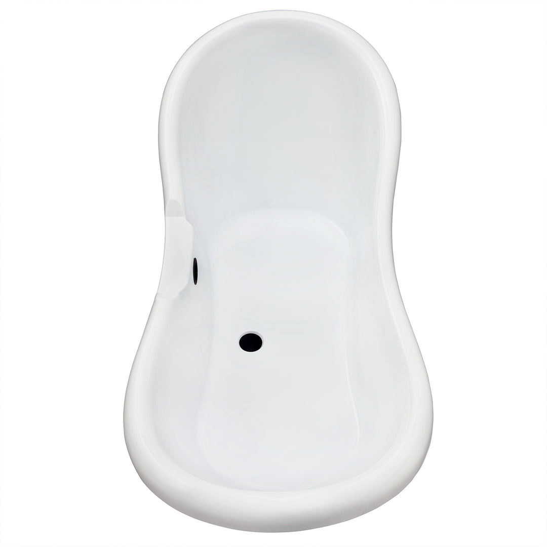 Porva 69" x 29" Acrylic Clawfoot Soaking Bathtub