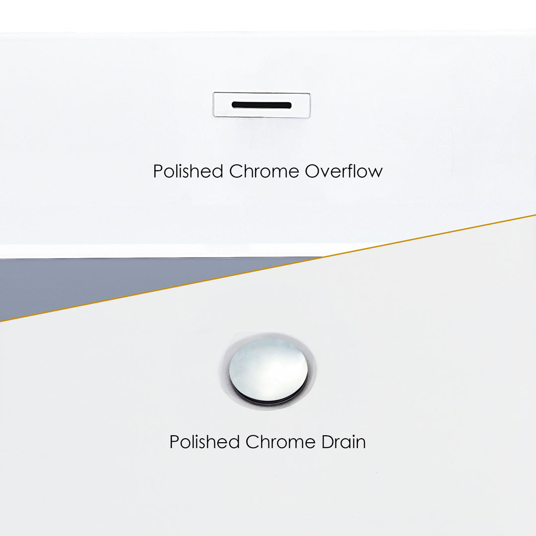 Szany 67" x 32" Flatbottom Freestanding Acrylic Soaking Bathtub in Glossy Gray with Drain and Overflow