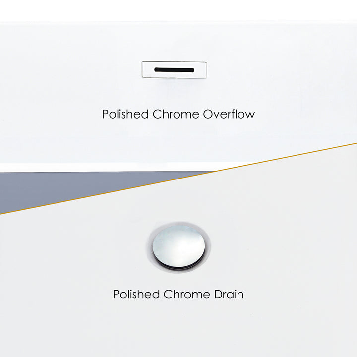 Szany 67" x 32" Flatbottom Freestanding Acrylic Soaking Bathtub in Glossy Gray with Drain and Overflow