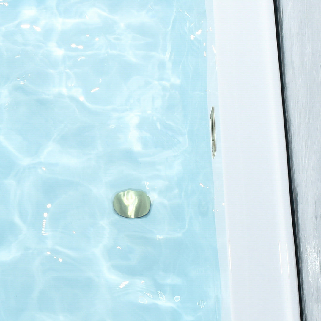 Groda 63" x 30" Flatbottom Freestanding Acrylic Soaking Bathtub in Glossy White with Drain and Overflow