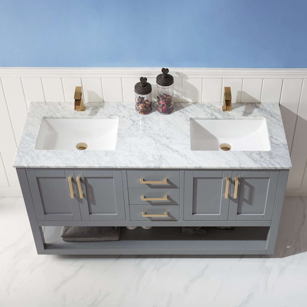 Remi 60" Double Bathroom Vanity Set