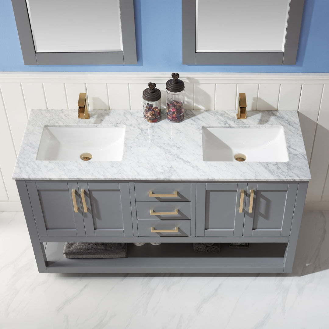 Remi 60" Double Bathroom Vanity Set