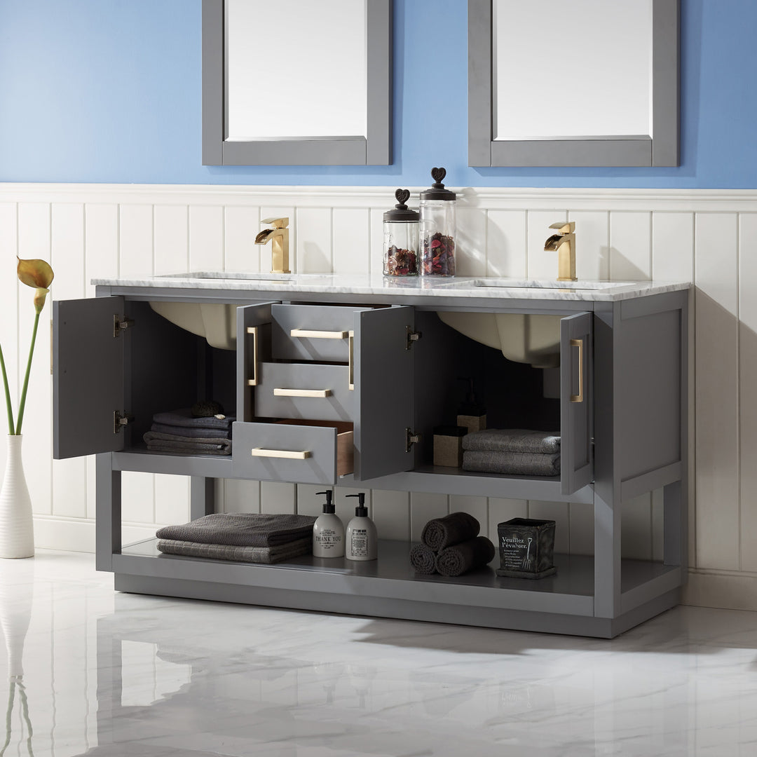 Remi 60" Double Bathroom Vanity Set