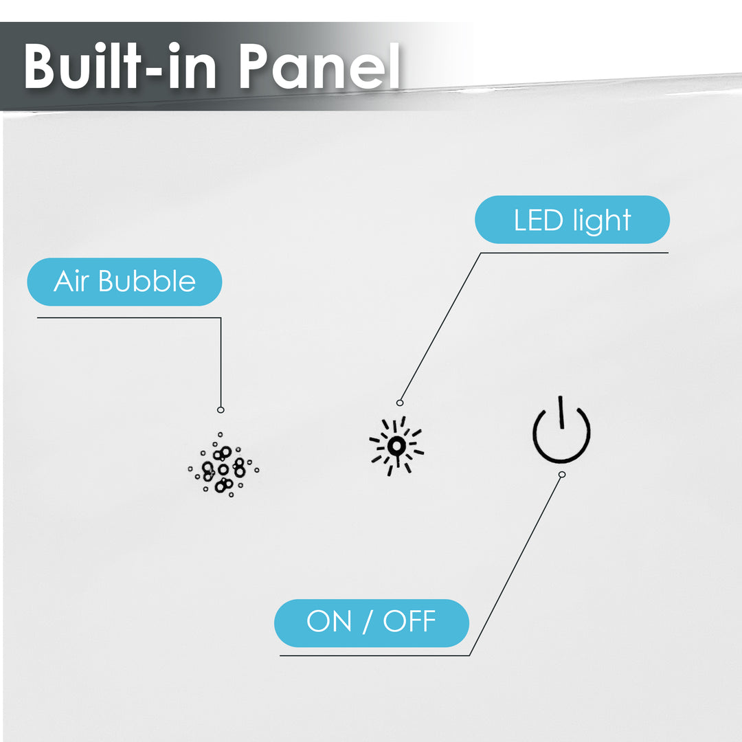 Royce 67" x 32" Flatbottom Freestanding Acrylic Soaking Bathtub in Glossy White with Drain and Integrated Overflow