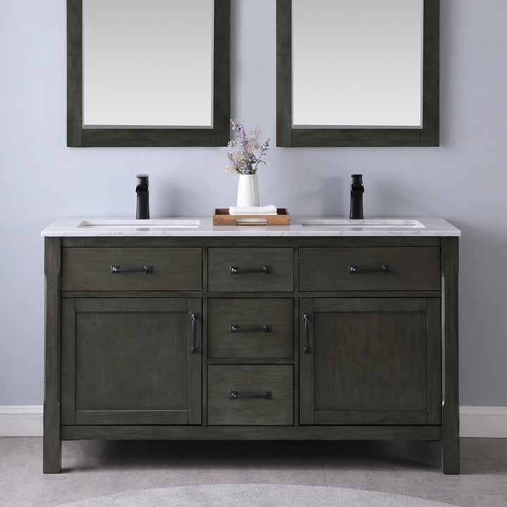 Altair Maribella 60" Double Bathroom Vanity Set