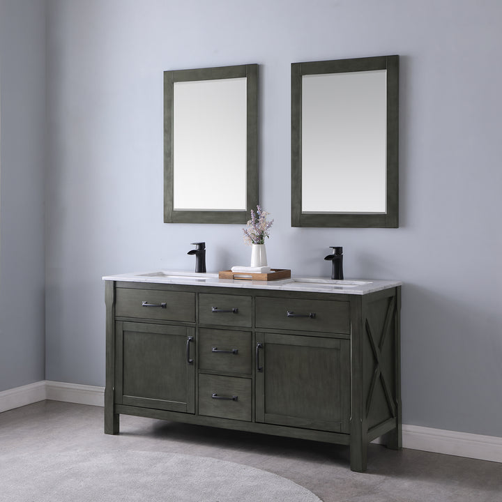 Altair Maribella 60" Double Bathroom Vanity Set