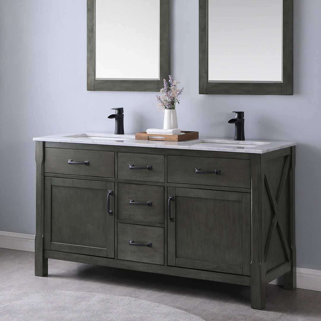 Altair Maribella 60" Double Bathroom Vanity Set