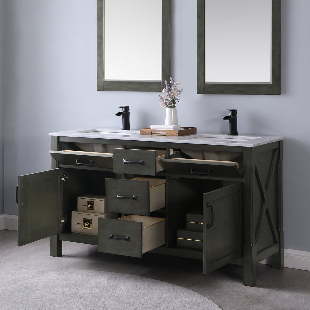 Altair Maribella 60" Double Bathroom Vanity Set