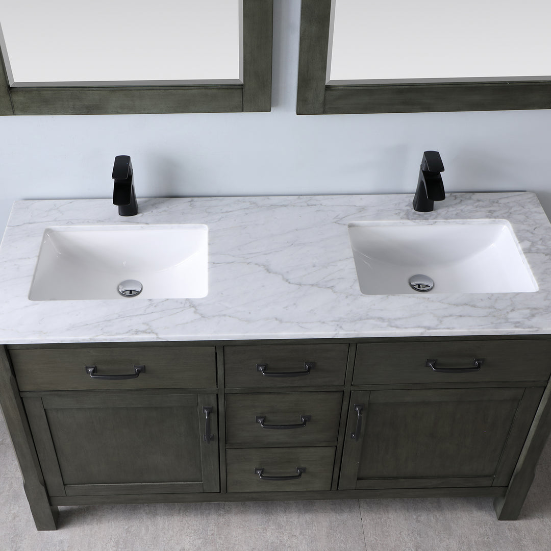 Altair Maribella 60" Double Bathroom Vanity Set