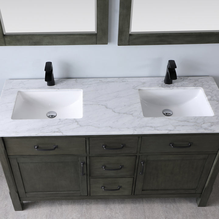 Altair Maribella 60" Double Bathroom Vanity Set