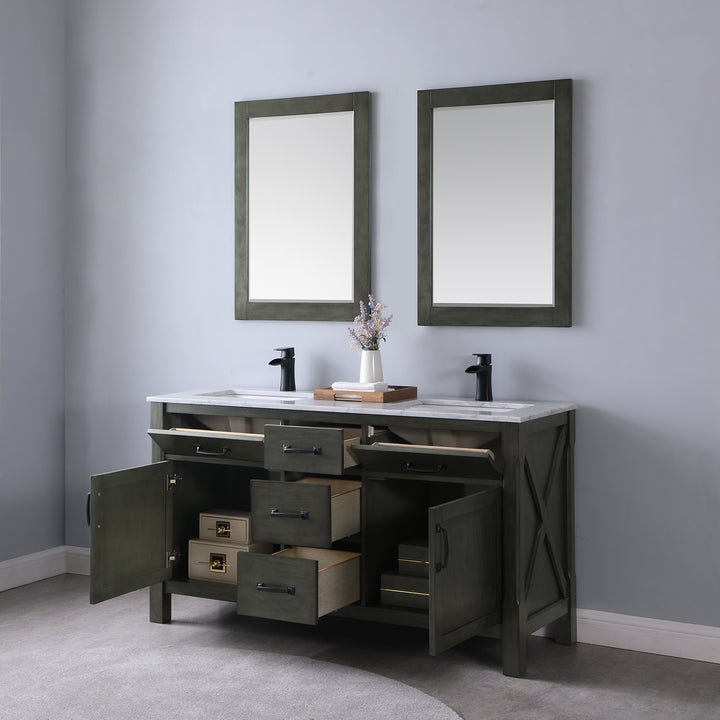 Altair Maribella 60" Double Bathroom Vanity Set