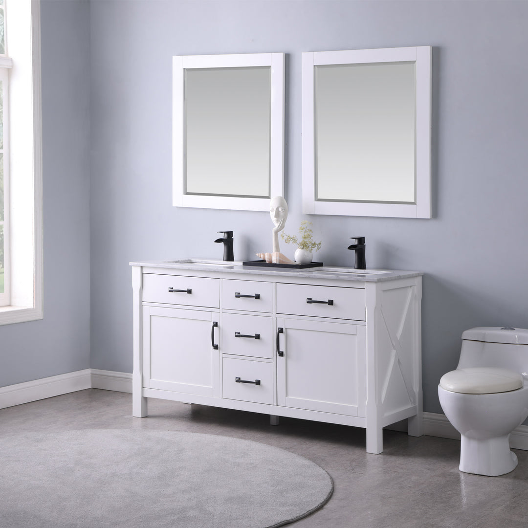 Altair Maribella 60" Double Bathroom Vanity Set