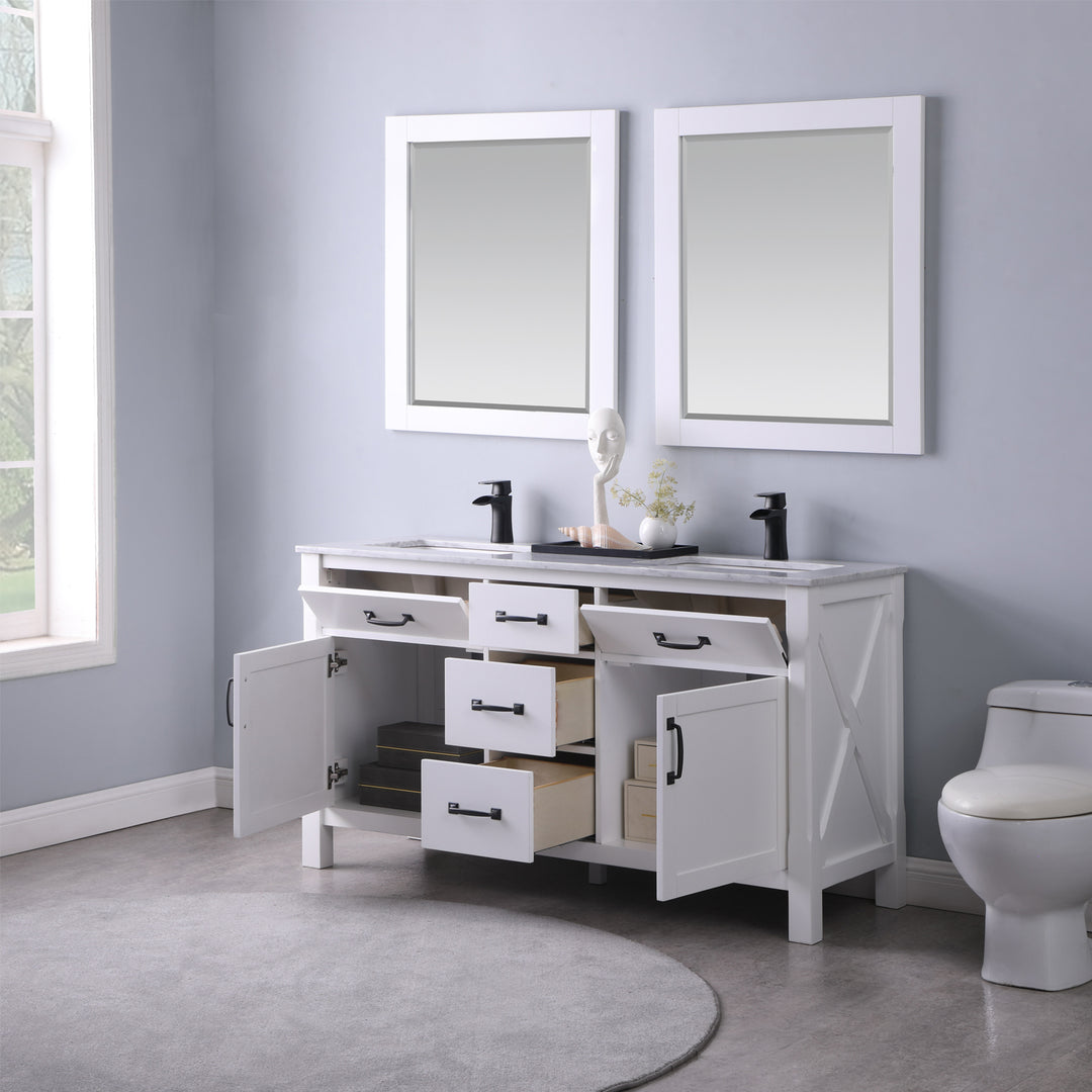 Altair Maribella 60" Double Bathroom Vanity Set