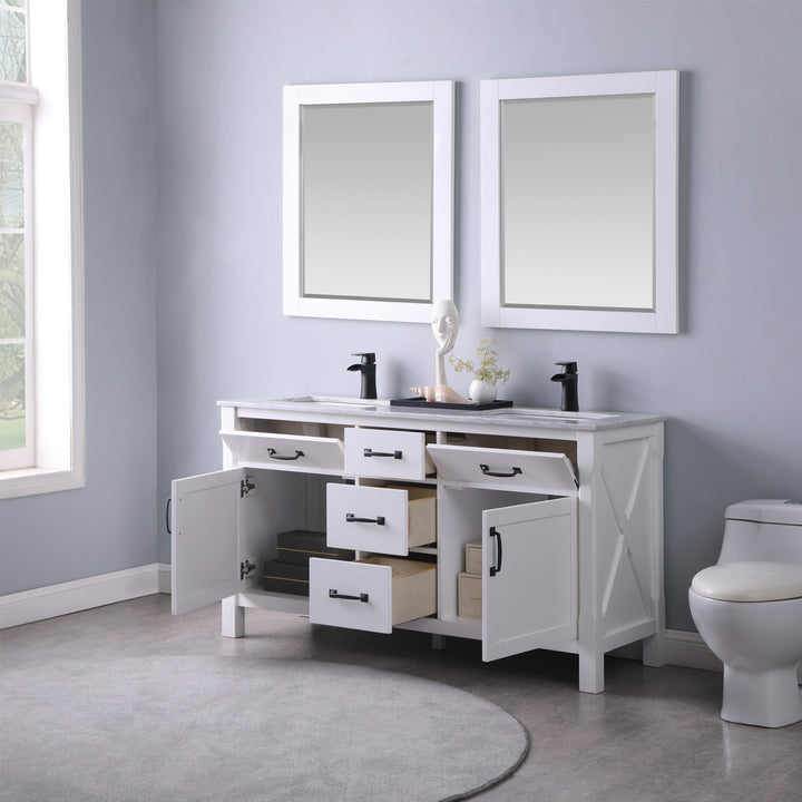 Altair Maribella 60" Double Bathroom Vanity Set