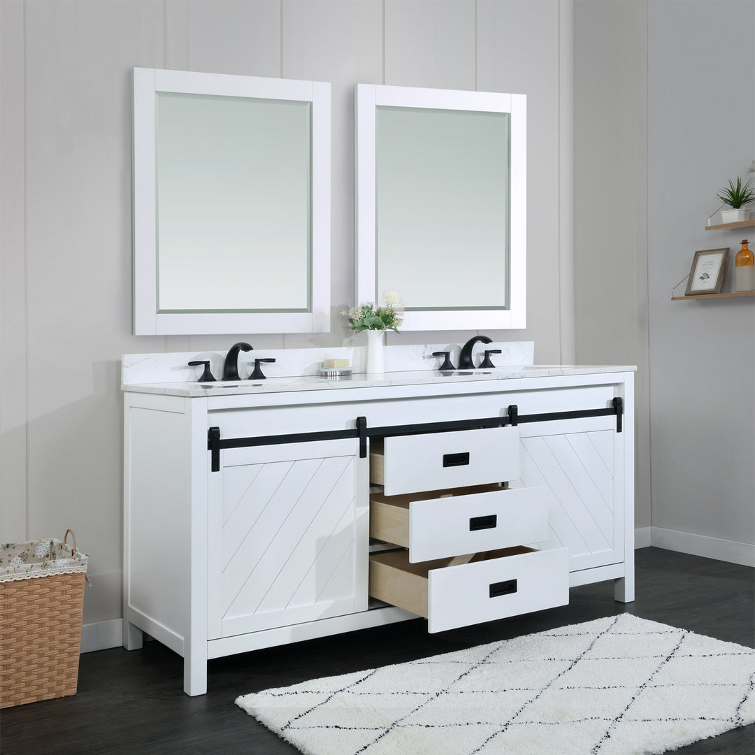 Kinsley 72" Double Bathroom Vanity Set