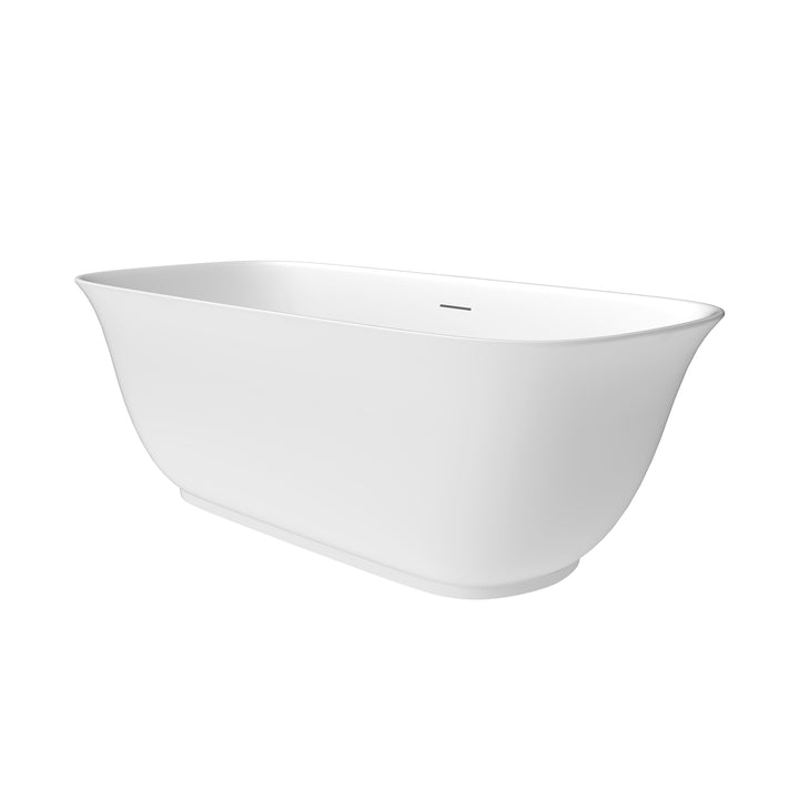 Sarnia 67" x 32" Flatbottom Freestanding Acrylic Soaking Bathtub in Glossy White with Drain and Integrated Overflow