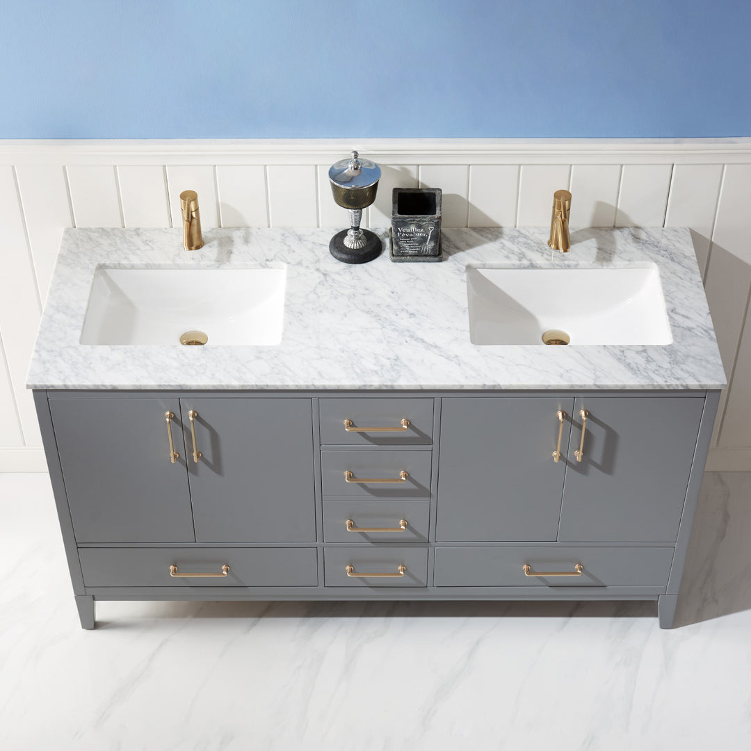 Sutton 60" Double Bathroom Vanity Set