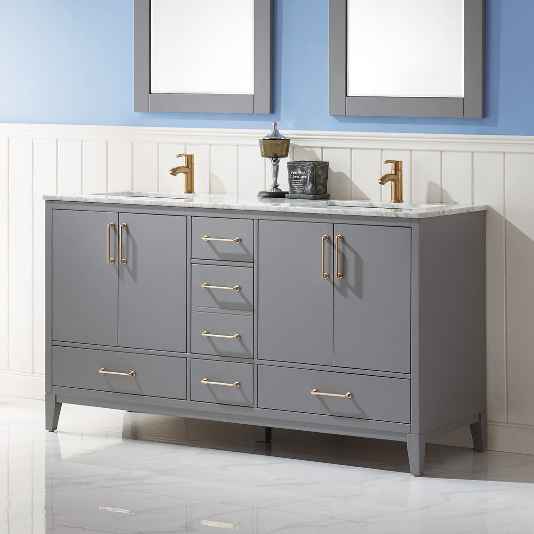 Sutton 60" Double Bathroom Vanity Set
