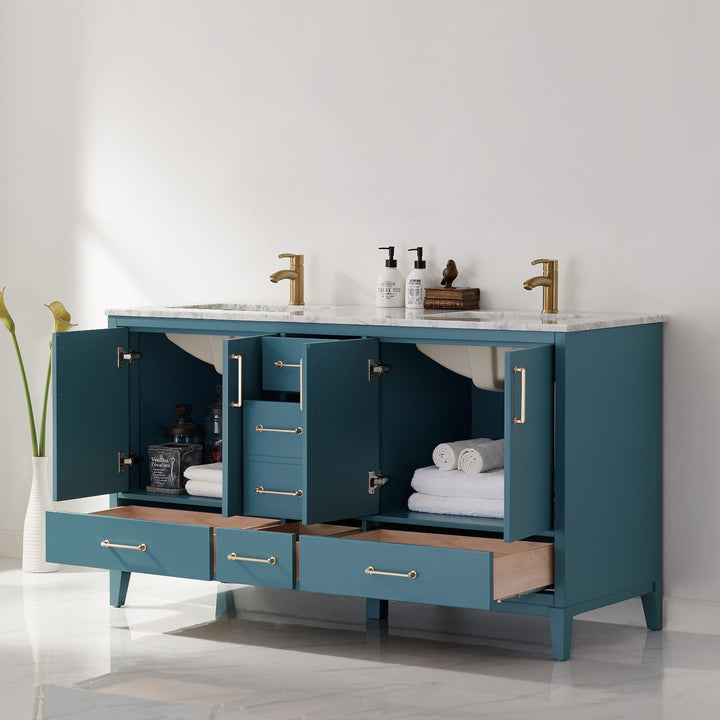 Sutton 60" Double Bathroom Vanity Set
