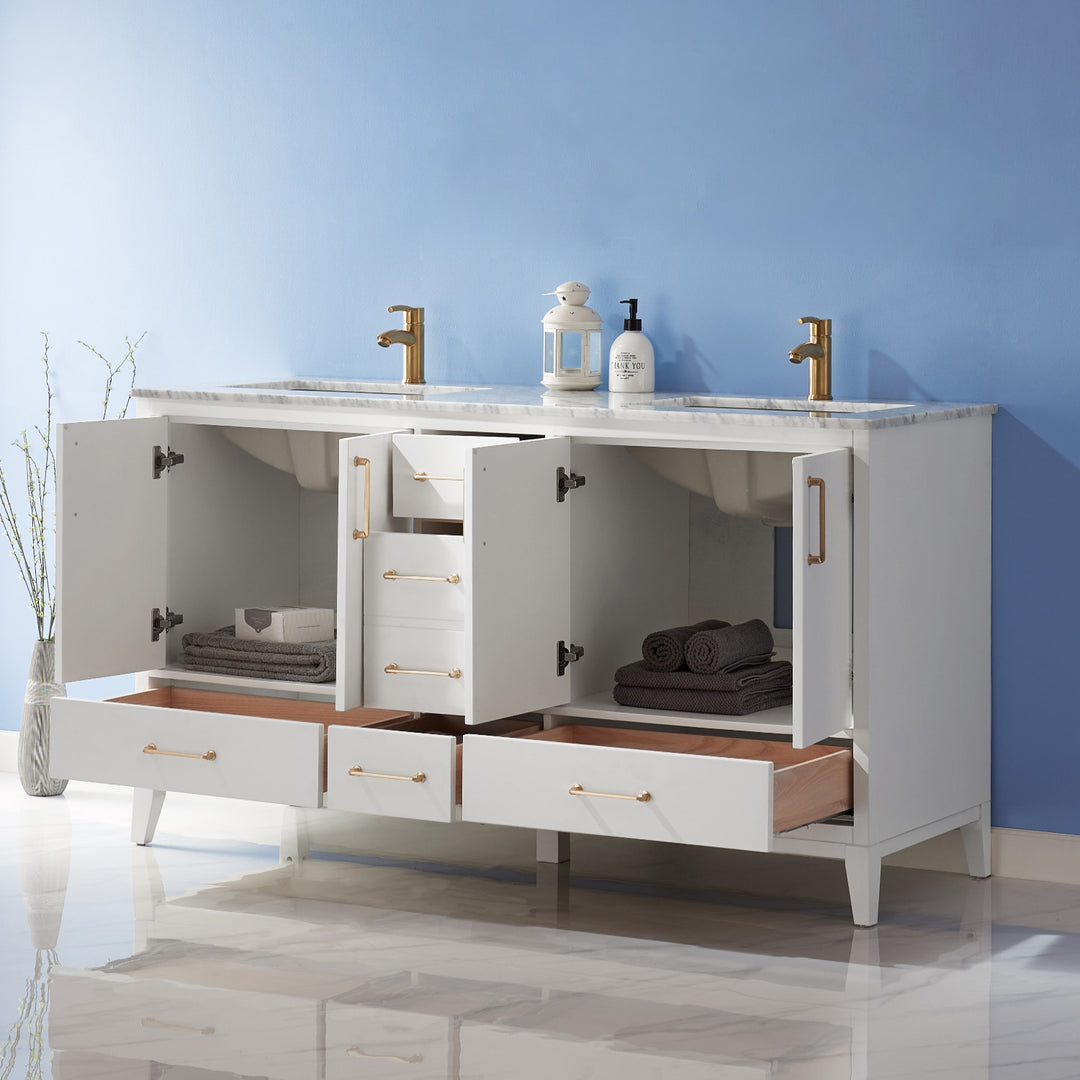 Sutton 60" Double Bathroom Vanity Set