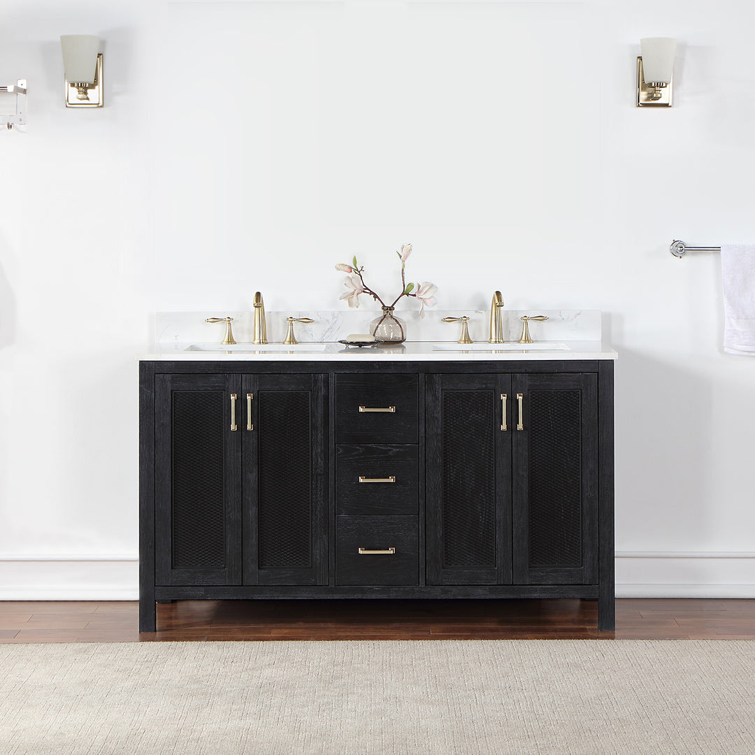 Hadiya 60" Double Bathroom Vanity Set