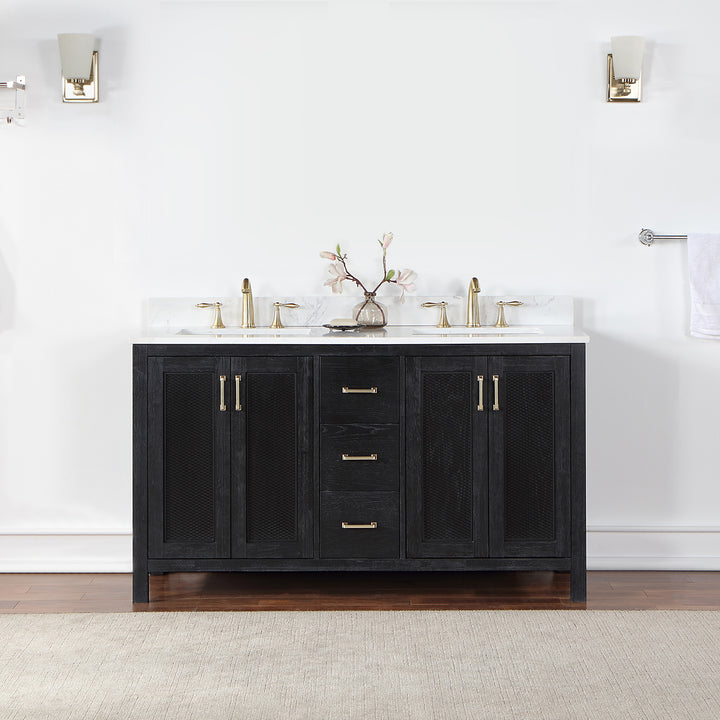 Hadiya 60" Double Bathroom Vanity Set