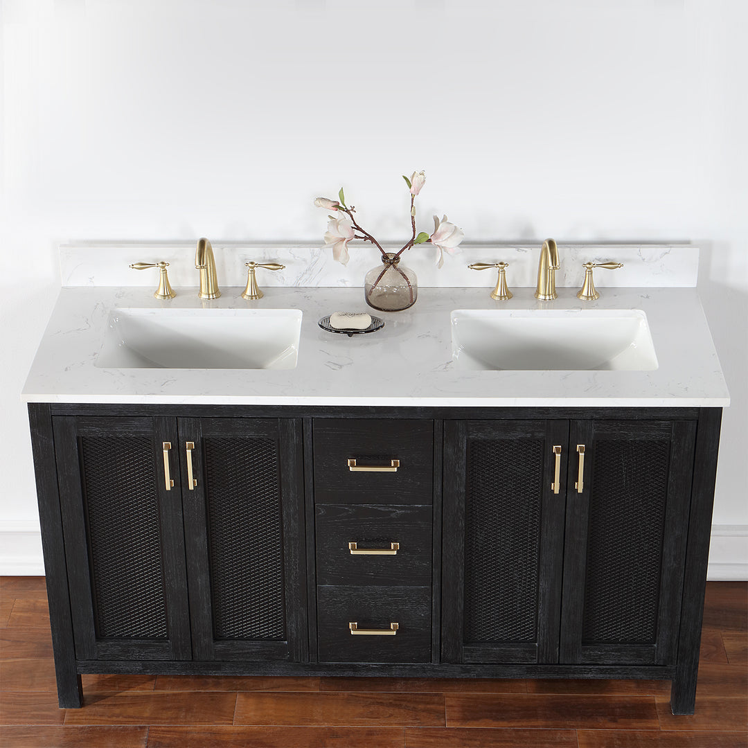 Hadiya 60" Double Bathroom Vanity Set