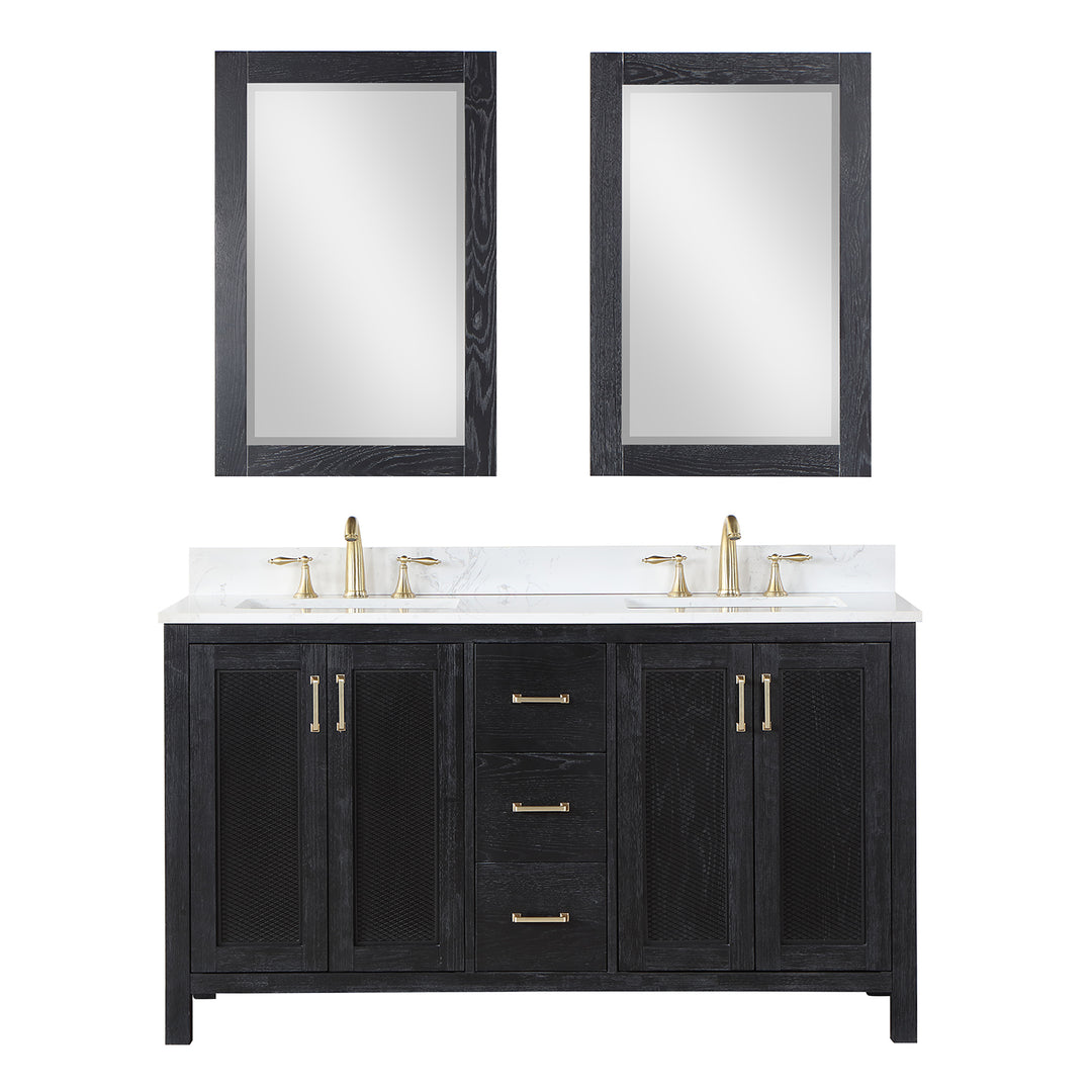 Hadiya 60" Double Bathroom Vanity Set