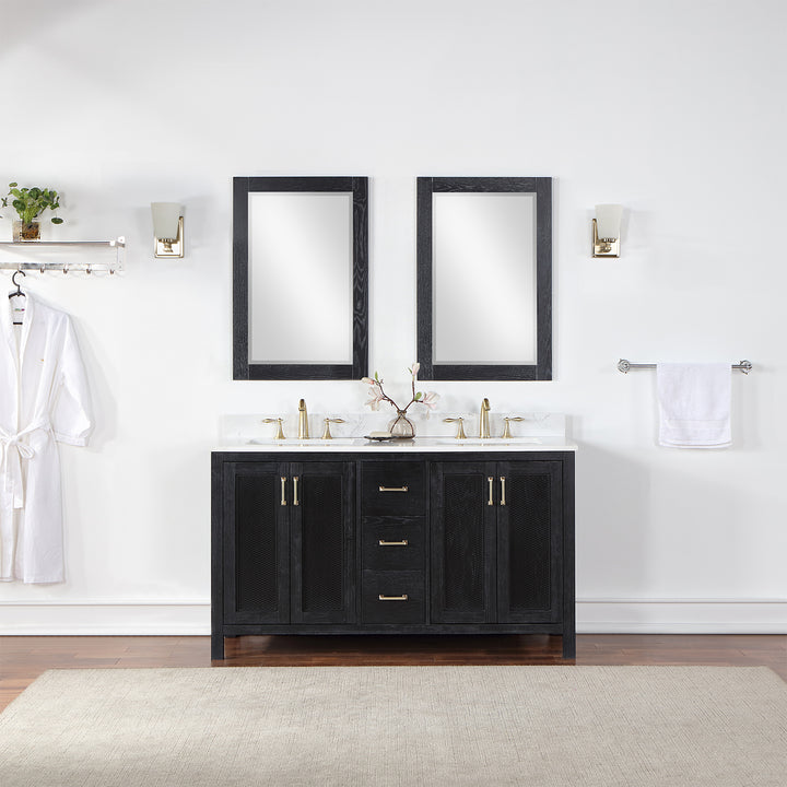 Hadiya 60" Double Bathroom Vanity Set