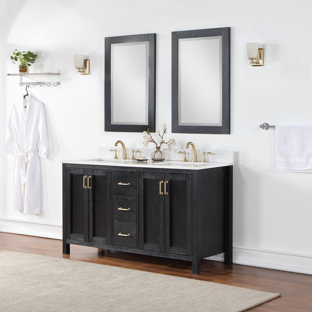 Hadiya 60" Double Bathroom Vanity Set