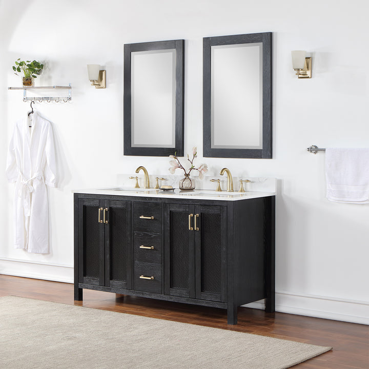 Hadiya 60" Double Bathroom Vanity Set
