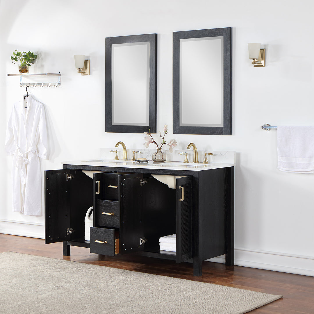 Hadiya 60" Double Bathroom Vanity Set