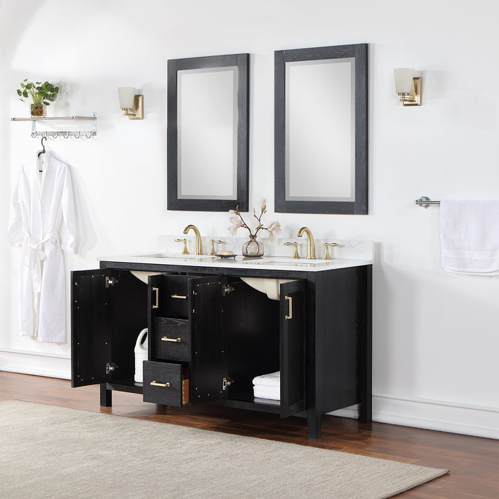 Hadiya 60" Double Bathroom Vanity Set