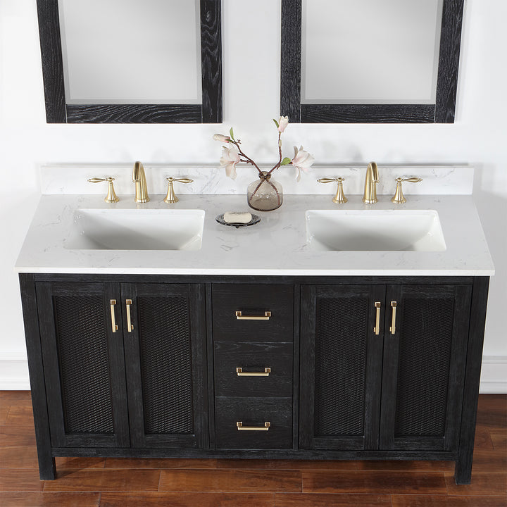 Hadiya 60" Double Bathroom Vanity Set