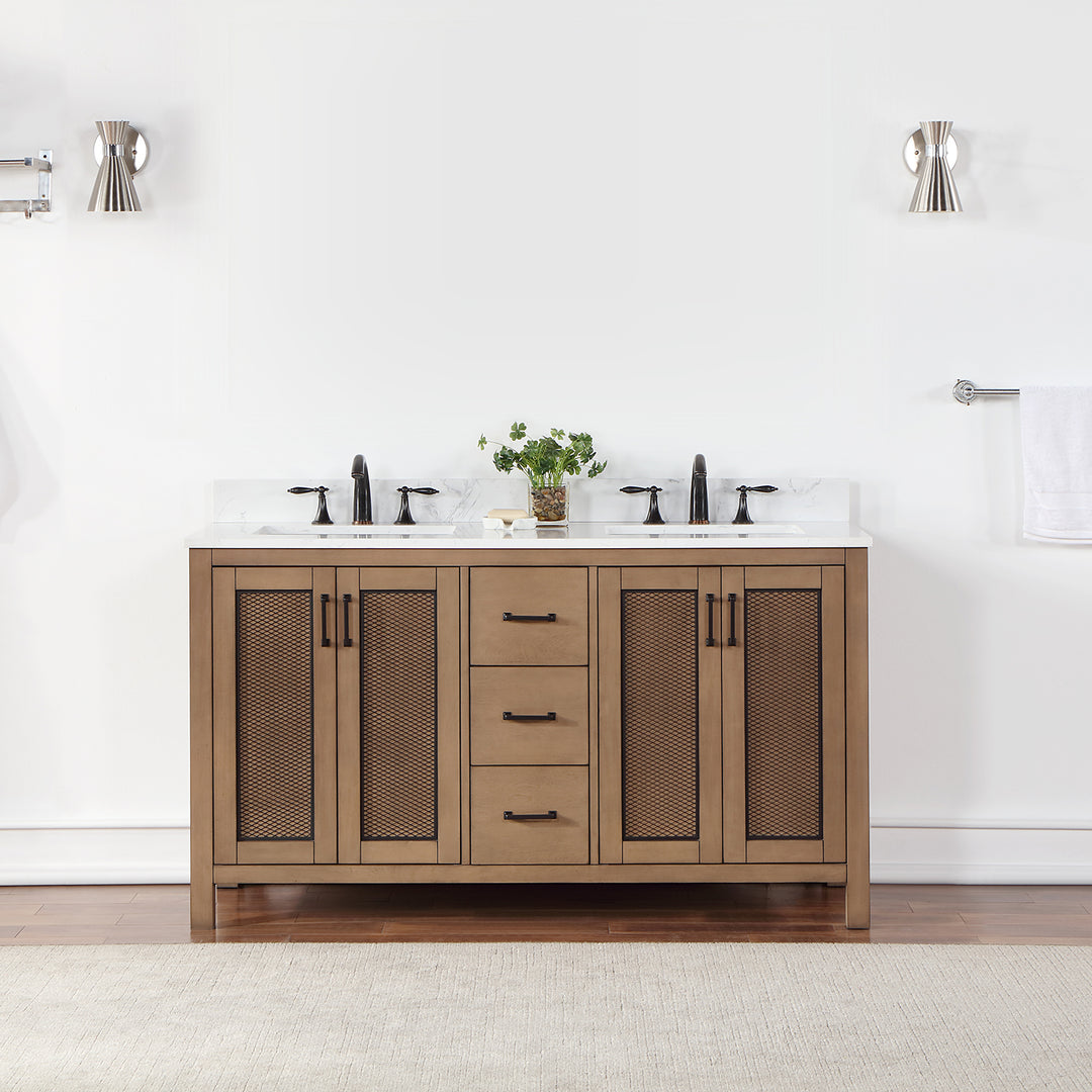 Hadiya 60" Double Bathroom Vanity Set