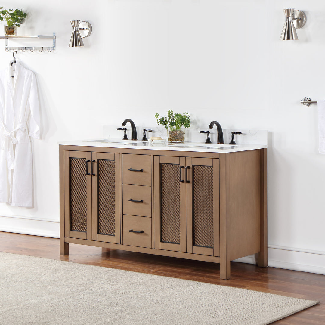 Hadiya 60" Double Bathroom Vanity Set