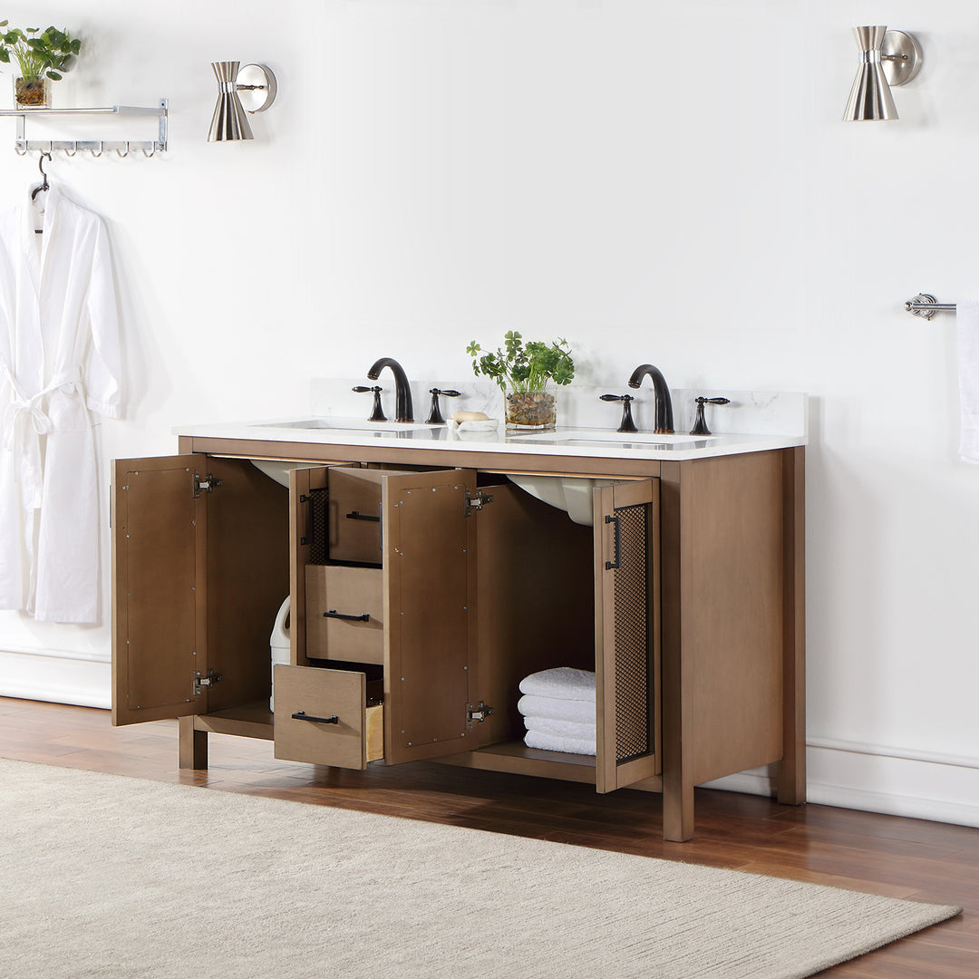 Hadiya 60" Double Bathroom Vanity Set