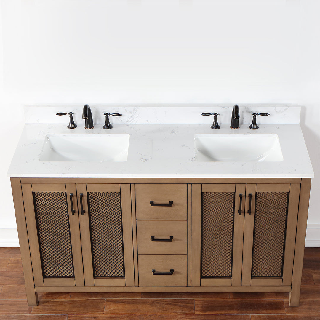 Hadiya 60" Double Bathroom Vanity Set