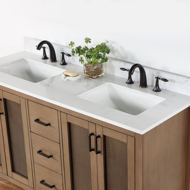 Hadiya 60" Double Bathroom Vanity Set