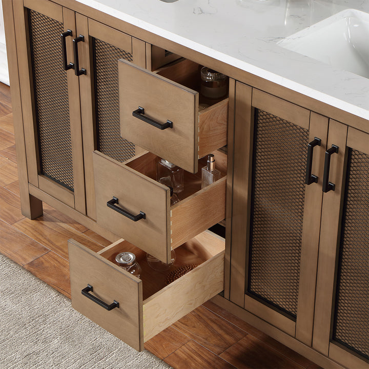Hadiya 60" Double Bathroom Vanity Set