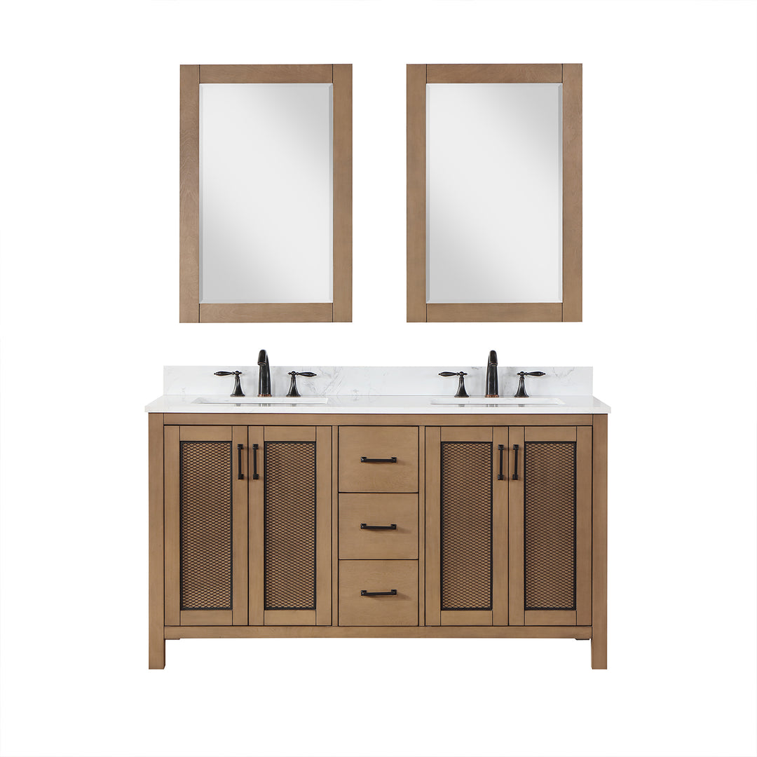 Hadiya 60" Double Bathroom Vanity Set