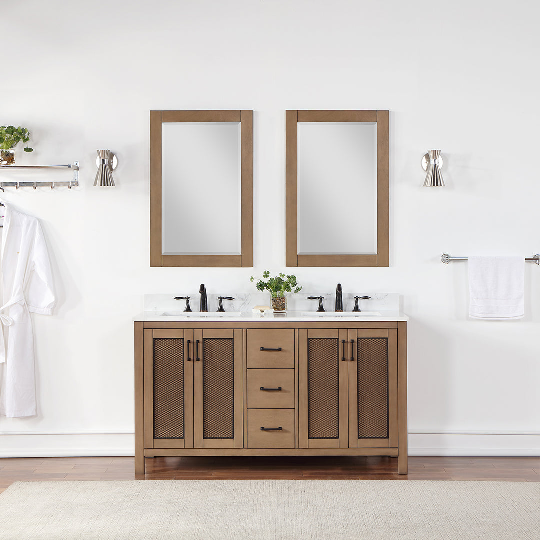 Hadiya 60" Double Bathroom Vanity Set