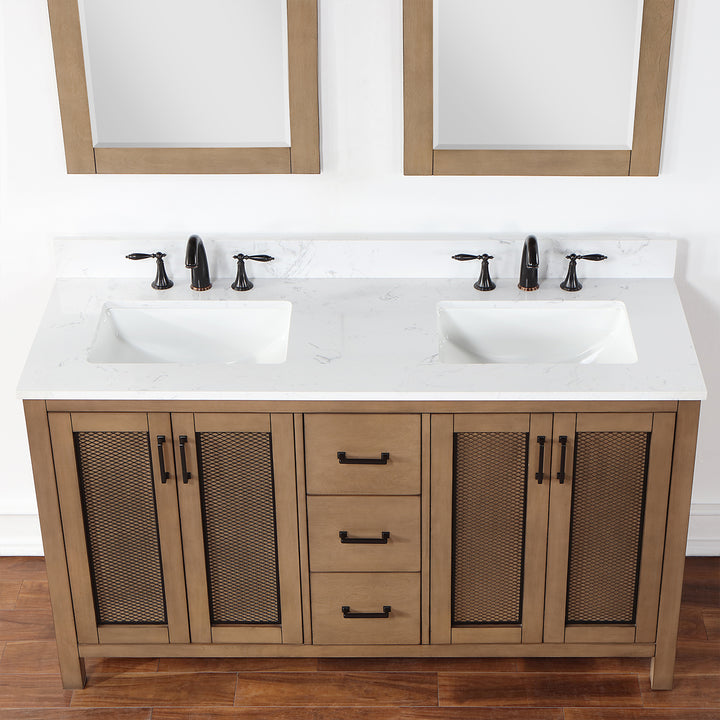 Hadiya 60" Double Bathroom Vanity Set