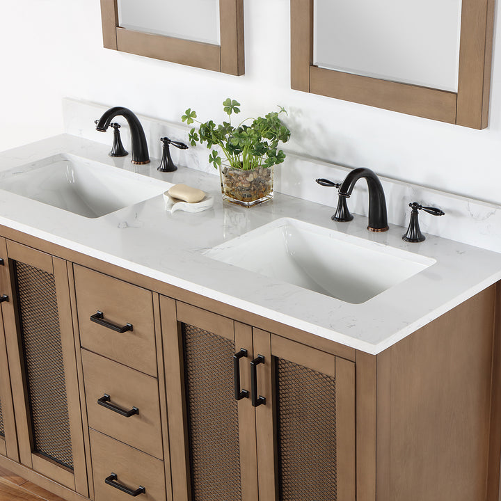 Hadiya 60" Double Bathroom Vanity Set