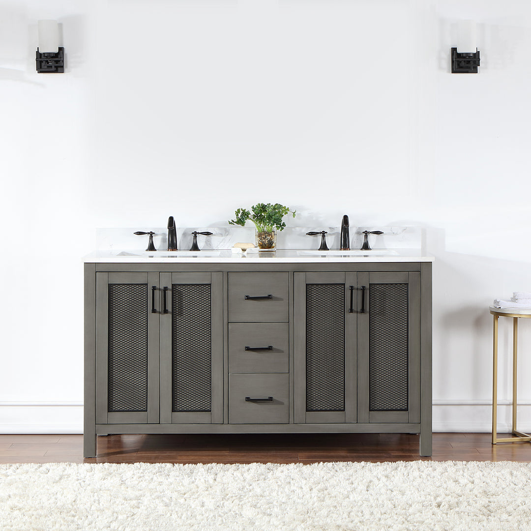 Hadiya 60" Double Bathroom Vanity Set