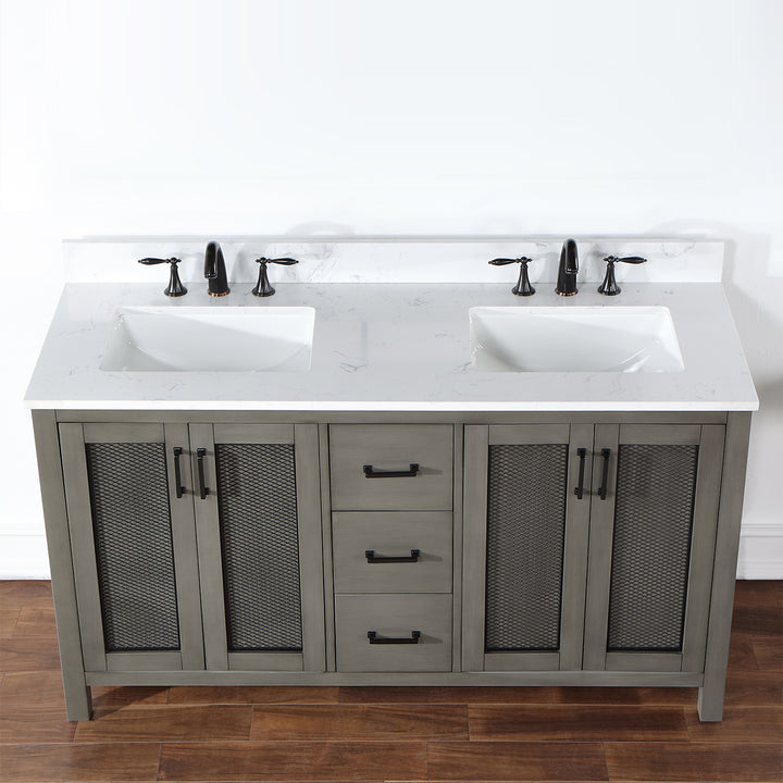 Hadiya 60" Double Bathroom Vanity Set