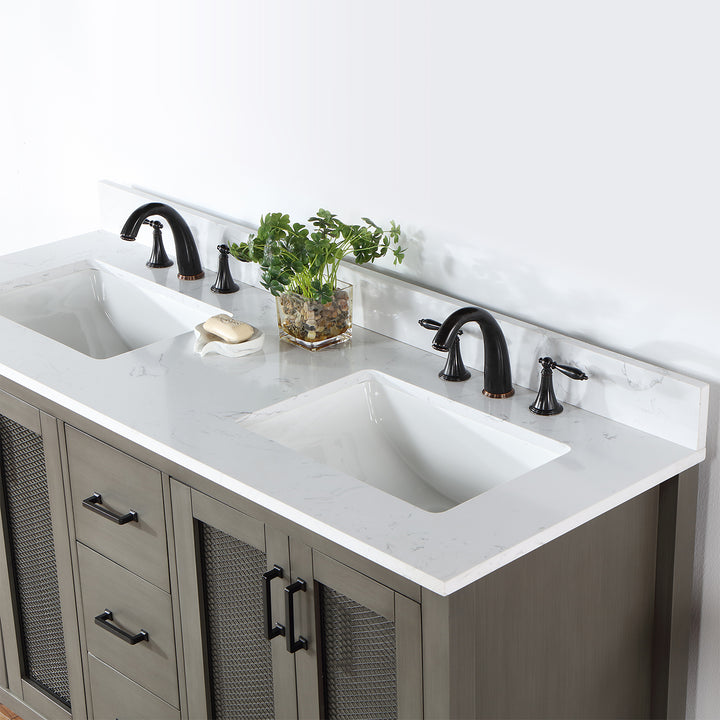 Hadiya 60" Double Bathroom Vanity Set