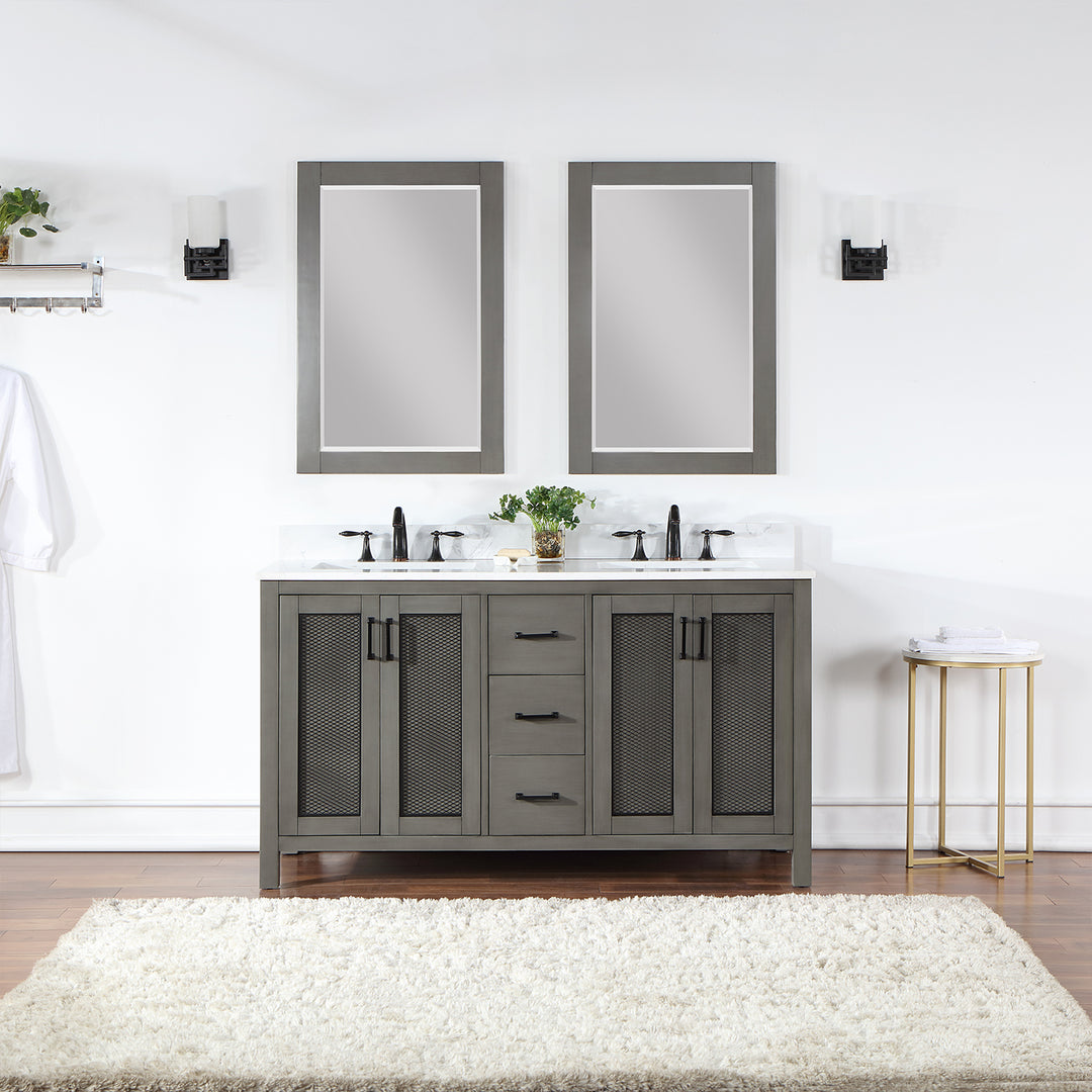 Hadiya 60" Double Bathroom Vanity Set